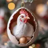 Decoración Navideña Gallo Grande Adornos Colgantes Serpiente Plana Dinosaurio Acrílico Nuevo Pato 3D Transfronterizo Huevo Tortuga Estampado