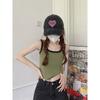 Estilo Chica Caliente Verano Nuevo Estilo Americano Ajustado Chaleco Ropa Interior Femenina Ropa Exterior Sentido del Diseño Sin Mangas de Punto con Tirantes Top Femenino