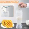 Botella mezcladora para masa de mano dispensador de masa olla dispensadora para mezclar crema botella mezcladora para muffins con báscula venta al por mayor