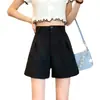 Shorts de Traje Negros de Pierna Ancha Estilo Coreano, Cintura Alta, Adelgazantes, Línea A, Tallas Grandes, Capris para Mujer Otoño 2026