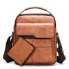 Nuevo bolso de hombro para hombre, bolso cruzado vertical informal de negocios, bolso de mano de cuero suave de PU, maletín de negocios