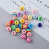 50 contas redondas listradas de cores de resina contas soltas feitas à mão para DIY colar pulseira acessórios de joias feitos à mão