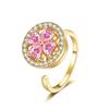 Anillo Giratorio de Trébol de la Suerte Nuevo Transfronterizo Ajustable para Aliviar la Ansiedad Ins Viento Frío Abertura Anillo Ajustable