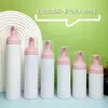 Botella Mousse Blanca de 100ml con Cepillo Limpiador y Dosificador de Espuma, Botella de Espuma de 200ml