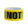 Fita de aviso com logo de marcação de decoração, cor de fundo amarelo, letras pretas, rolo grande, largura 4,8 cm, comprimento 25 metros