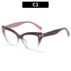 Armazón de Gafas Moda Europea y Americana Nuevo Ojo de Gato Anti Luz Azul, Versátil para un Look Natural, Delgado Retro Sin Graduación Armazón de Gafas de Moda
