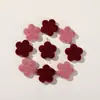 Invierno temprano nuevo vino tinto terciopelo flocado flor pequeña accesorios pendientes DIY tocado accesorios para el cabello pasador material venta al por mayor