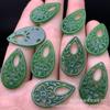 Aretes de orquídea de gota de agua hueca de Jade Malayo al por mayor diy Jade Joyería colgante colgante flor accesorios al por mayor