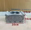 Quemador de Incienso de Piedra Piedra Tumba Frontal Material de Piedra Mármol Blanco Piedra Azul Tallado en Piedra para Exteriores Hecho a Mano Resistente a la Corrosión Resistente a la Intemperie Cuenco de Piedra