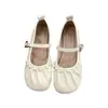 Sapatilhas Mary Jane de Bico Baixo Estilo Chanel para Mulheres, Estilo Popular Primavera/Verão, com Pérolas, Perfeitas para Combinar com Vestidos