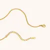 Collar de Cadena Lateral con Disco de Circonita Transfronterizo Europeo y Americano Acero Inoxidable Chapado en Oro de 18K Moda Simple Nicho Lujo Accesible