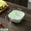 Cesta Drenante de Camada Dupla para Lavar Legumes, Cesta de Lavar Legumes para Cozinha, Cesta Filtro de Água para Frutas e Legumes Doméstica, Capacidade Extra Grande, Transparente