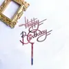 Los fabricantes de tarjetas acrílicas para tartas inglesas suministran directamente decoraciones creativas para tartas de feliz cumpleaños.