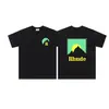 Marca de Nicho de Moda Rhude Verano Nueva Bandera de Corona Streetwear Retro Holgada Camiseta de Cuello Redondo de Manga Corta para Hombres y Mujeres