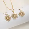 Juego de Collar y Aretes de Corazón de Durazno Caliente Transfronterizo Europeo y Americano Joyería de Diseño Versátil de Alta Gama Collar de Lujo Ligero Joyería para las Orejas