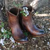 Ebay Comércio Exterior Transfronteiriço 2020 Outono e Inverno Novos Salto Grosso Salto Médio 40-43 Botas de Cano Curto para Mulheres