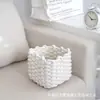 Cesta de Almacenamiento Nueva Cuadrada Tejida con Cuerda de Algodón para Uso Doméstico, Artículos Varios para Sala de Estar, Caja de Almacenamiento de Juguetes, Cesta de Tela para Cosméticos