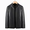 Dropshipping Nova Jaqueta Haining Masculina Forrada com Fleece Roupas Casuais Masculinas Jaqueta de Couro Lavado