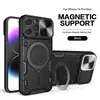Suporte Magnético Rotativo com Janela Empurrável Capa para Celular Adequada para Apple 17Promax Anti-Queda 16E Transfronteiriça 15/14/11