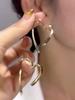 Diseño Nicho Lujo Ligero Estilo Japonés y Coreano Dos Formas de Usar Pendientes de Moda Simples Metal Amor Colgantes Delanteros y Traseros Pendientes de Amor Cruzados