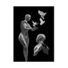 Figura de Metal Criativa Escultura Abraçando Moldura Pendurar Poster Pintura Decoração de Parede de Fundo de Sofá Moderno Núcleo de Pintura em Tela