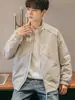 Abrigo de cuello alto Handsome ruffian microelástico antiarrugas primavera y otoño para hombre marca de moda para el trabajo chaqueta casual versátil nueva ropa de asalto