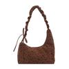 Bolsa Transversal Florada Plissada de Outono 2025 Novo Design de Nicho Grande Capacidade Bolsa para o Dia a Dia Doce Bolsa de Ombro com Cordão