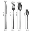Juego de Cubiertos de Acero Inoxidable Transfronterizo, Cuchillo para Filete Estilo Occidental de Hotel, Tenedor, Cuchara, Cuchara de Postre, Juego de Regalo de Cuatro Piezas