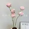 Rosas Burbuja Artificiales de Borde Tostado de 5 Cabezas para Fotografía de Bodas de Hotel y Decoración, Venta al por Mayor Transfronteriza de Supermercado
