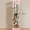 Caixa de armazenamento de pelúcia com zíper, design transparente, para uso doméstico, estilosa e à prova de poeira