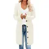 En Stock Prendas de Punto de Exportación Europea y Americana Otoño e Invierno 2026 Suéter Largo de Punto Trenzado para Mujer Nuevo Producto de Amazon Cárdigan de Botones Moderno
