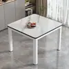 Juego de mesa y sillas de comedor de vidrio templado, apto para apartamentos pequeños, mesa cuadrada para dos personas, diseño simple, ideal para propiedades de alquiler, de dos niveles