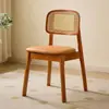 Silla de comedor nórdica de madera maciza para restaurante y casa de huéspedes, silla sencilla de ocio para sala de estar con respaldo, silla moderna tejida de ratán