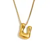 Moda Europeia e Americana Simples Nicho Personalidade Hip Hop Explosões Colar Aço Inoxidável Banhado a Ouro 18K Colar com Letras Bolha para Mulheres