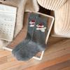 Meias de Cachorrinho Fofo de Desenho Animado Estilo Japonês Meias de Lã Quentes Espessas de Comprimento Médio Femininas para Outono e Inverno com Sapatos Birkenstock Meias de Estudante
