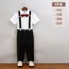 Pantalones de tirantes para niños, traje de verano para niños de jardín de infantes, traje de manga corta, vestido de presentador de piano para niños