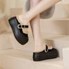 Chinelos de Algodão com Solado Grosso 2026 Novo Estilo Versátil Primavera e Outono com Fivela Retro Lã de Cordeiro Bico Fechado Sapatos de Algodão Tendência da Moda