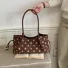 Bolso de hombro tipo tote de gran capacidad, vintage de alta gama, para mujer, de lunares, tendencia nicho, estilo coreano, nuevo para otoño