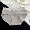 Estilo ballet de deseo puro ~ ropa interior de algodón puro dulce y juvenil para mujer con entrepierna extendida borde ancho cintura cómoda transpirable bragas