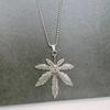 Colar de Aço de Titânio Masculino Europeu e Americano Novo Colar Personalizado Moda Punk Leaf Alloy Pingente Colar Estudante Colar Simples
