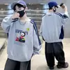 Ropa para Niños Ropa de Otoño para Niños Nueva Sudadera de Dibujos Animados con Cuello Redondo Tallas Mediana y Grande Ropa Básica Suelta y Bonita para Niños Primavera y Otoño 2025