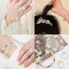Princessa Sirena Acrílica Recubierta con UV Cabeza de Gato Perla Color Aurora Agujero Grande Cuentas Material para Lazo de Cabello Pulsera Collar