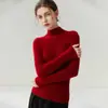 Suéter de Cachemira 100% Puro con Cuello Medio Alto para Mujer, Tejido de Punto Pulóver de Corte Delgado, Estilo Old Money, Prenda Base sin Costuras