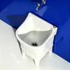 Lavabo de mopa cerámico simple de tamaño pequeño, independiente, para baño y balcón, con cubo para mopa de patas altas y desagüe