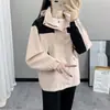 Jaqueta de Esqui Feminina Outono e Inverno Três em Um Conjunto de Duas Peças Removível Moda Espessada com Forro de Fleece à Prova de Vento Impermeável Roupas de Montanhismo