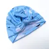 Chapéus Europeus e Americanos para Recém-Nascidos de Comércio Exterior, Chapéus Indianos Estampados de Laço Fofo para Primavera e Verão, Chapéus de Tricô com Orelhas de Coelho