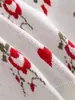 Nuevo estilo cárdigan de punto 100% algodón para bebé niña en color rojo vintage con estampado de corazón de rosa, cuello redondo, suéter infantil de manga larga