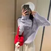Suéter básico de punto de manga larga con cuello medio para mujer, nuevo estilo otoño/invierno, adelgazante y versátil, top de moda, talla única