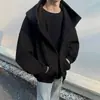 Moletom Cardigan de Lã Pesada 450g Masculino Outono Inverno Cleanfit Moda de Rua Americana Marca Hoodie Bonito Preguiçoso