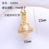 Colgante de Perla Accesorios DIY Color Dorado Conservación Color Calabaza Gato de la Suerte Caqui Tetera Colgante Micro Incrustado Al por Mayor
